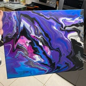 Abstract Purple and Blue Canvas Art